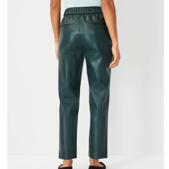 NWT Ann Taylor Petite The Faux Leather High Waist Ankle Pant - Picture 3 of 8